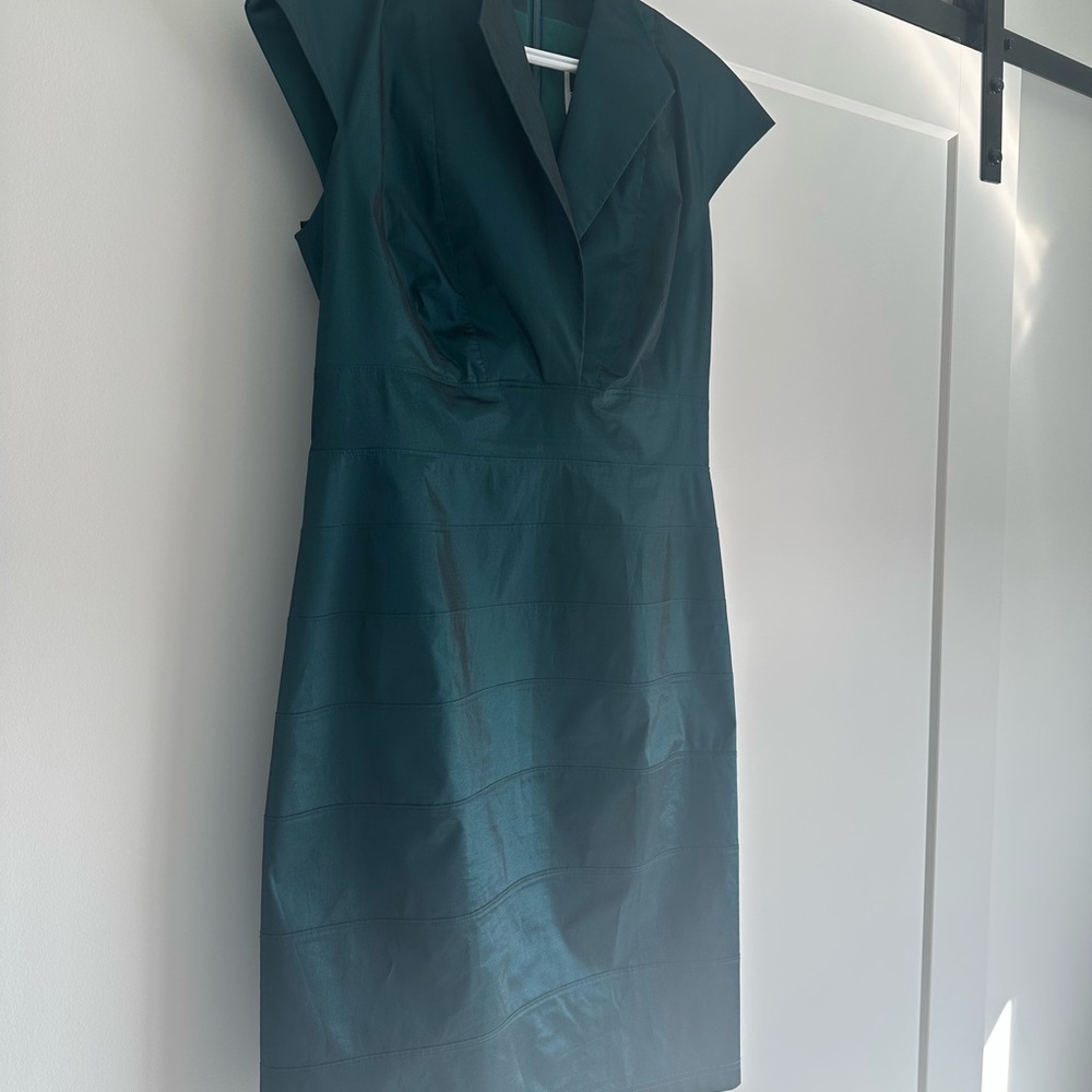 Tadashi emerald green evening dress